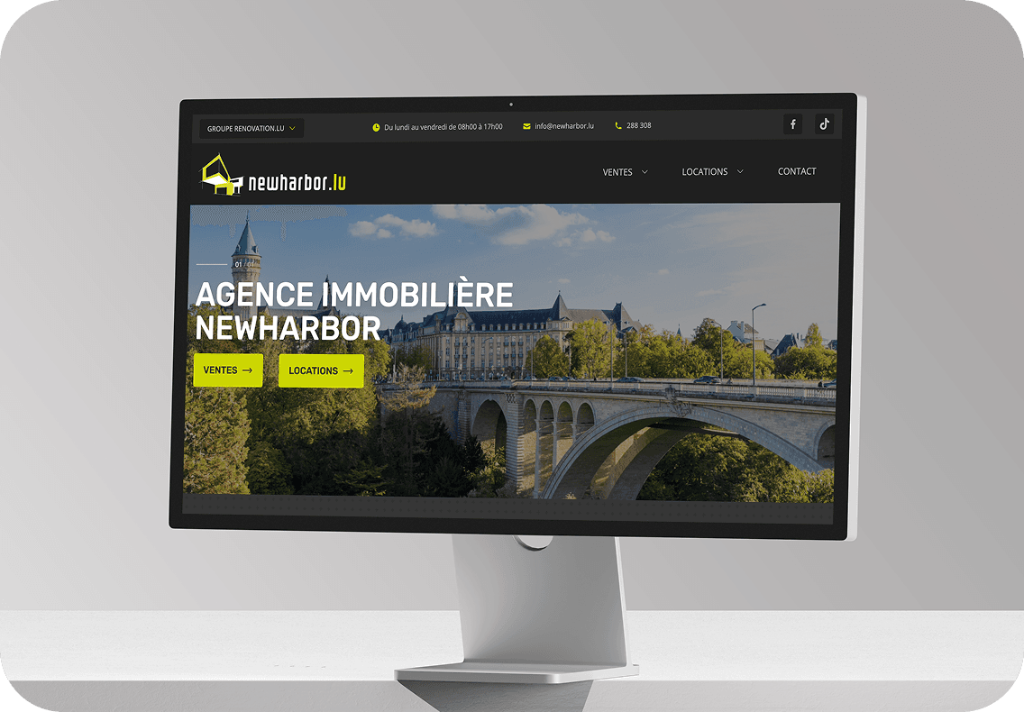 Project mockup – Real estate website on desktop screen